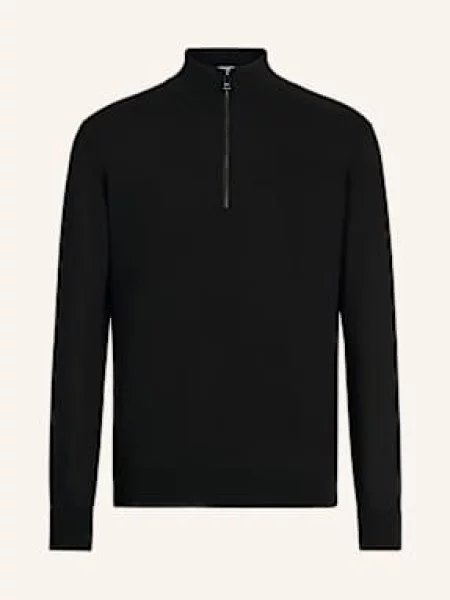 Zegna Sweter Typu Troyer schwarz czarny
