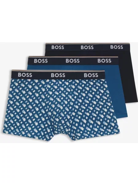 Bokserki Boss Power Desig niebiesko-białe 3 sztuki XS białe