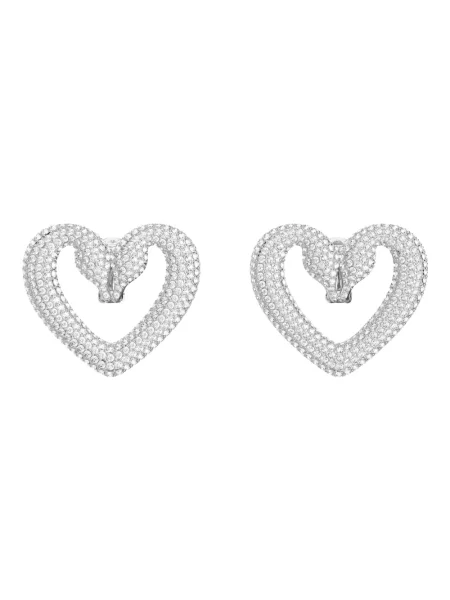 Kolczyki Swarovski w serca szare
