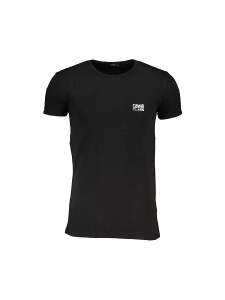 Koszulka Cavalli Class z nadrukiem z krótkim rękawem czarna