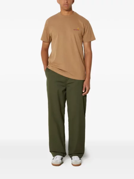 Pantaloni Carhartt Wip cu autograf verde