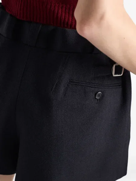 Pantaloni scurți Prada plisate albastru