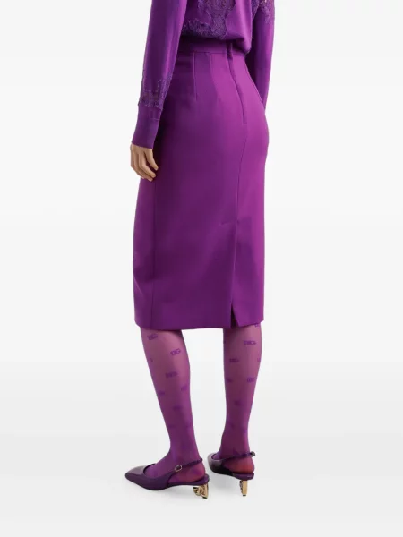 Fustă midi Dolce & Gabbana de lână până la genunchi violet