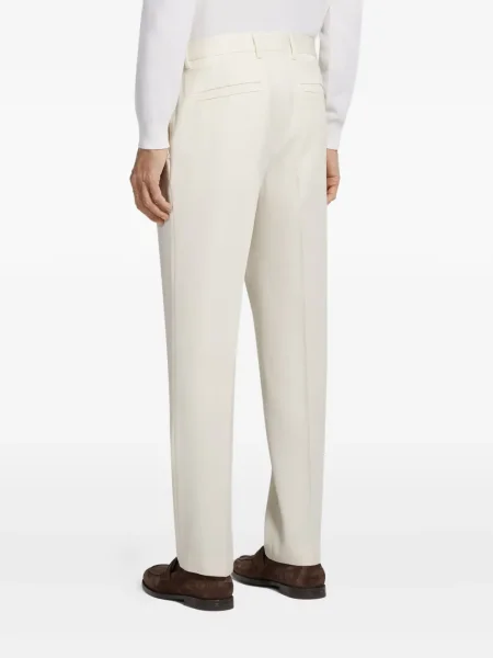 Pantaloni Zegna plisate alb