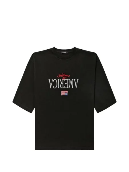 Тениска с графичен дизайн Willy Chavarria бродиран черно