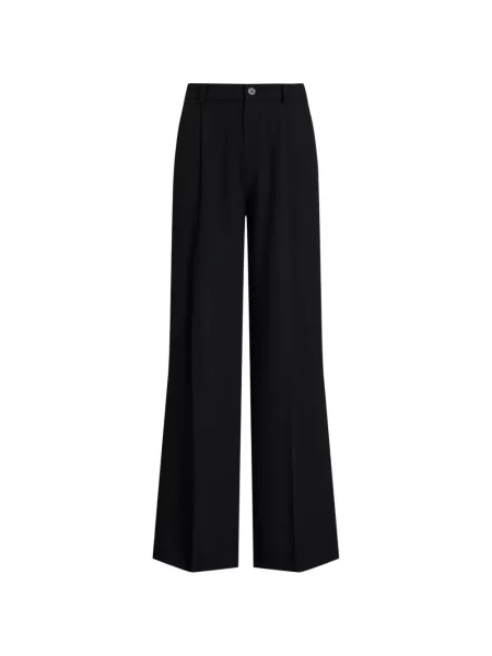 Pantaloni Lauren Ralph Lauren plisate cu picior lat negru