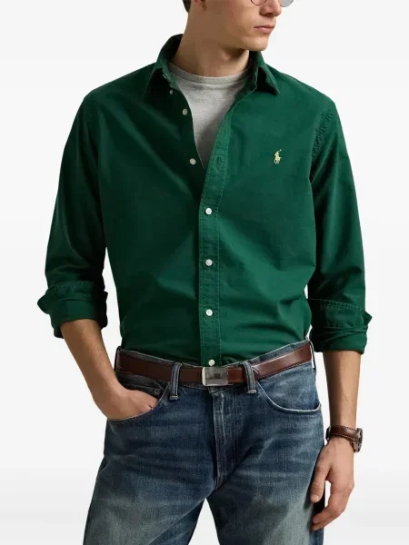 Manšestrové s límcem izolované polotričko Polo Ralph Lauren bílé