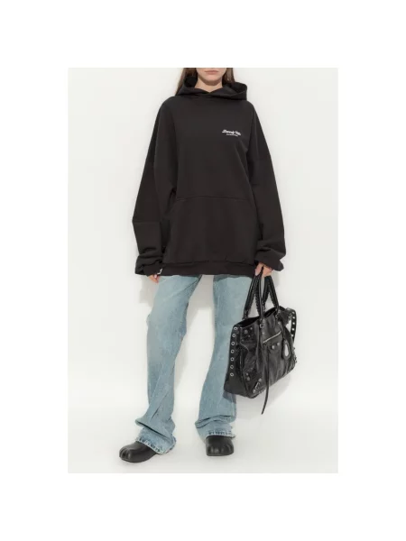Lniana bluza Balenciaga czarna