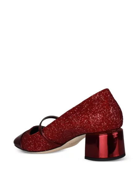 Lodičky Jimmy Choo s hranatými špičkami červené