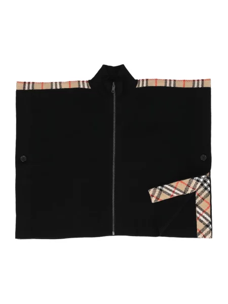 Kurtka Burberry wełniana w kratę czarna