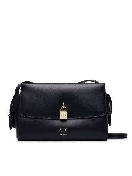 Armani Exchange crossbody torbica iz umetnega usnja črna