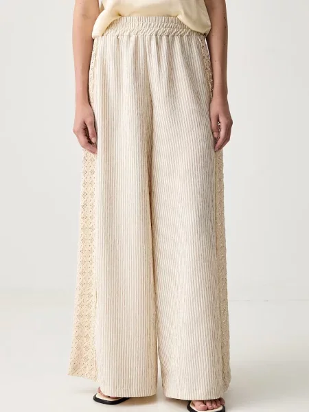 ViCOLO pantaloni wide leg pentru femei din bej
