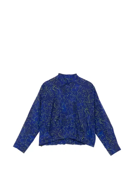 Cămașă Jnby cu model floral lungă albastru
