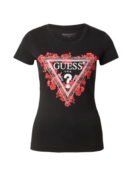 GUESS Tricou purpuriu / roșu pepene alb negru