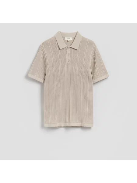 Reserved Ažurové polo tričko béžová