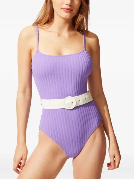 Ριγέ μαγιό Solid & Striped μωβ