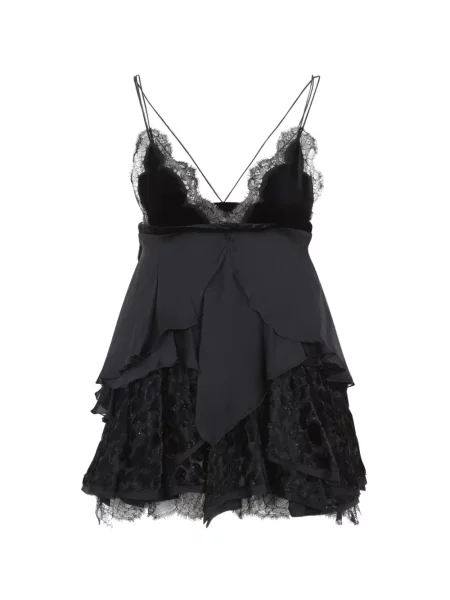 Rochie mini Roberto Cavalli din dantelă negru
