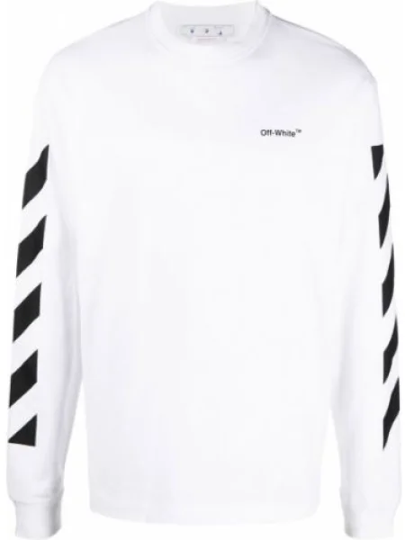 Lung tricou Off-white cu imagine alb