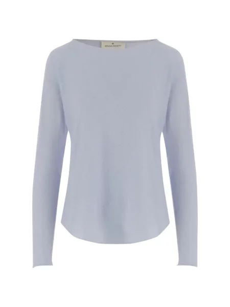 Top Bruno Manetti cu decolteu barcă albastru