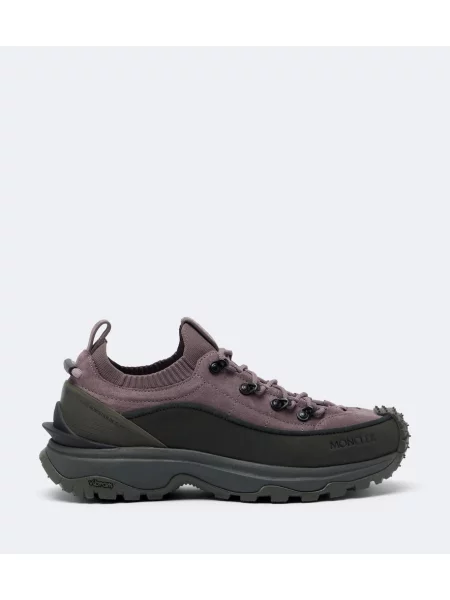 Sneakerși Moncler Trailgrip din piele de căprioară violet