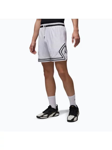 Pantaloni scurți de baschet pentru bărbați Nike Jordan Mesh Diamond 4" white/black/black alb