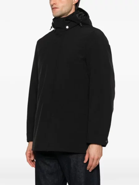 Palton Woolrich cu glugă negru