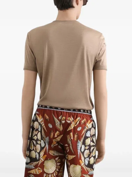 Selyem rövid póló Dolce & Gabbana barna