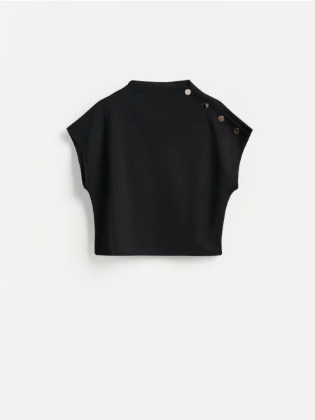 Reserved Bluză cu decorativi negru