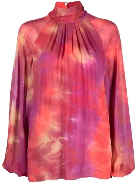 Блуза Roberto Cavalli с tie-dye ефект розово