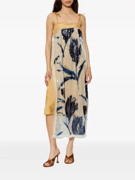 Rochie midi Munthe cu paiete cu model floral