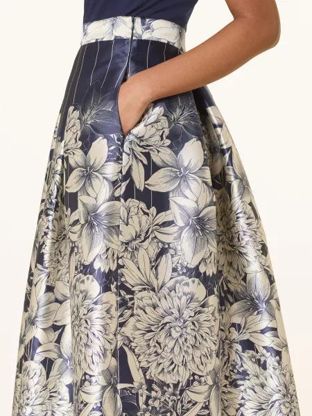 Lunatica Milano Satynowa Spódnica blau granatowa