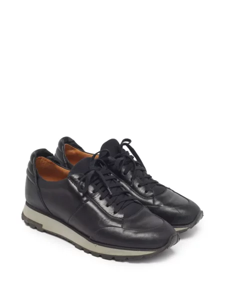 Fűzős csipkés sneaker Santoni fekete