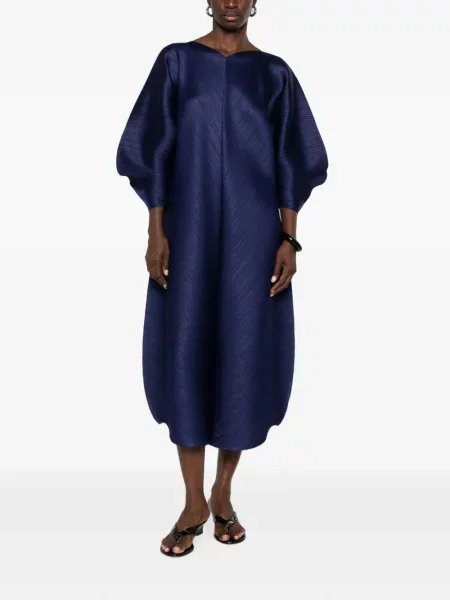 Rochie midi Pleats Please Issey Miyake albastru
