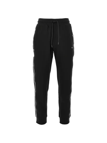 Pantaloni Ea7 Emporio Armani cu dungi cu imagine alergare negru