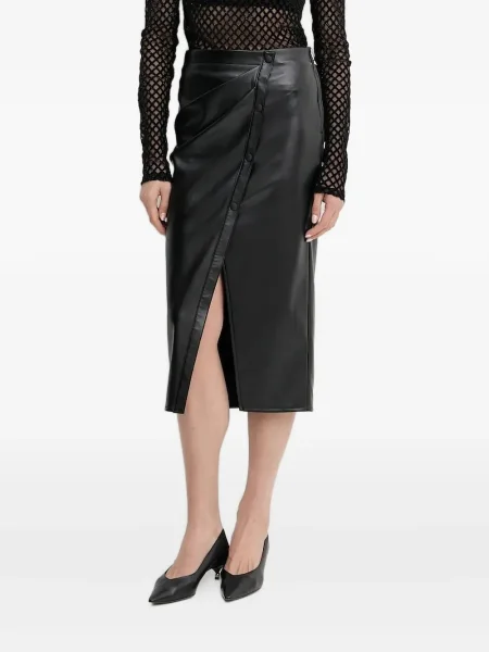Fustă midi Patrizia Pepe până la genunchi negru