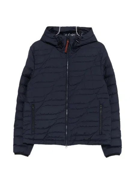 Geacă Moncler cu glugă albastru