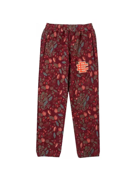 Pantaloni Eric Emanuel cu model floral cu imagine alergare roșu