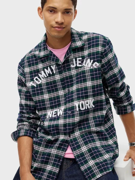 Клетчатая фланелевая джинсовая рубашка Tommy Jeans