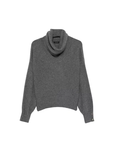 Sweter z golfem Liu Jo wełniany do golfa szary