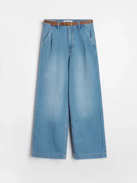 Джинси wide leg з високою талією та синій