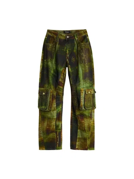 Spodnie cargo Desigual zielone