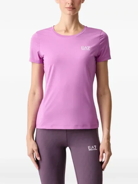 Scurt tricou Ea7 Emporio Armani cu imagine roz