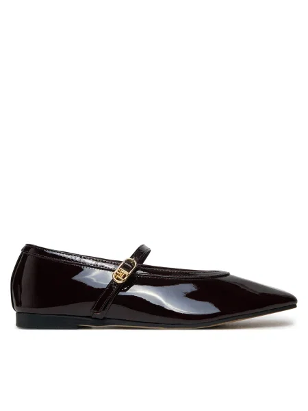 Кожени балеринки Tommy Hilfiger BALLERINA MARYJANE PATENT бордо