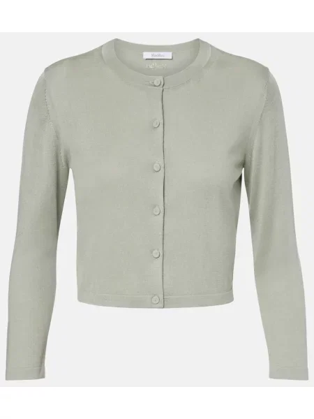 Cardigan Max Mara de mătase verde