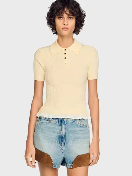 Топ Sandro бежевий