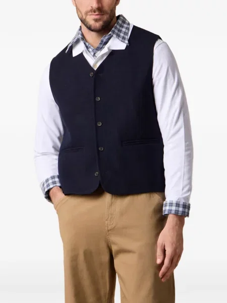 Πλεκτό αναστρεπτός γιλέκο Brooks Brothers μπλε