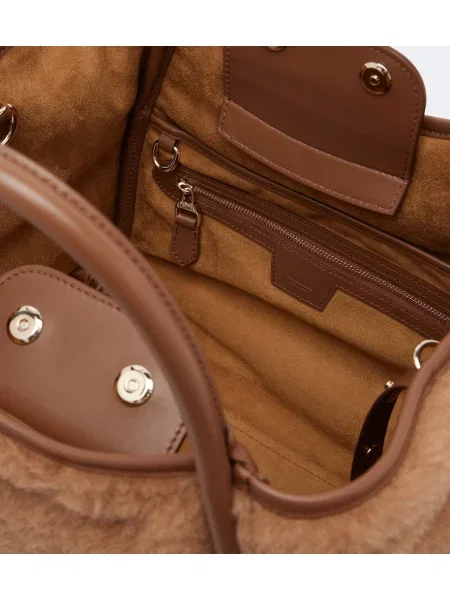 Geantă shopper Max Mara din piele maro