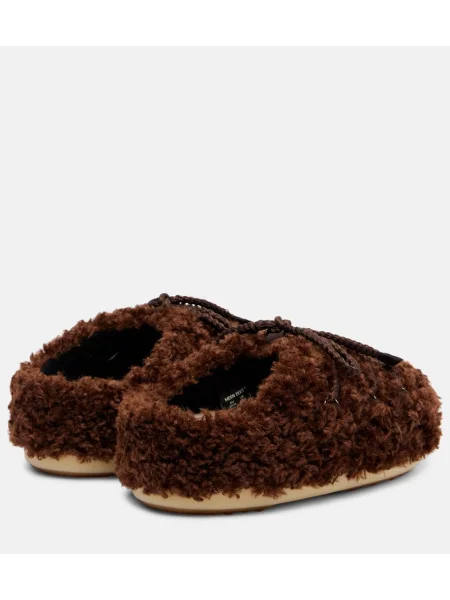 Papuci tip mules Moon Boot maro