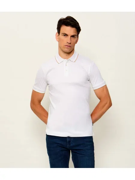 Tricou polo Boss Black alb