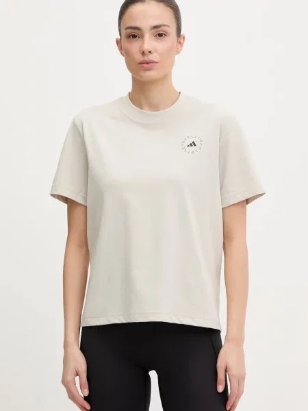 Adidas by Stella McCartney tricou de antrenament pentru femei cu amestec de bej